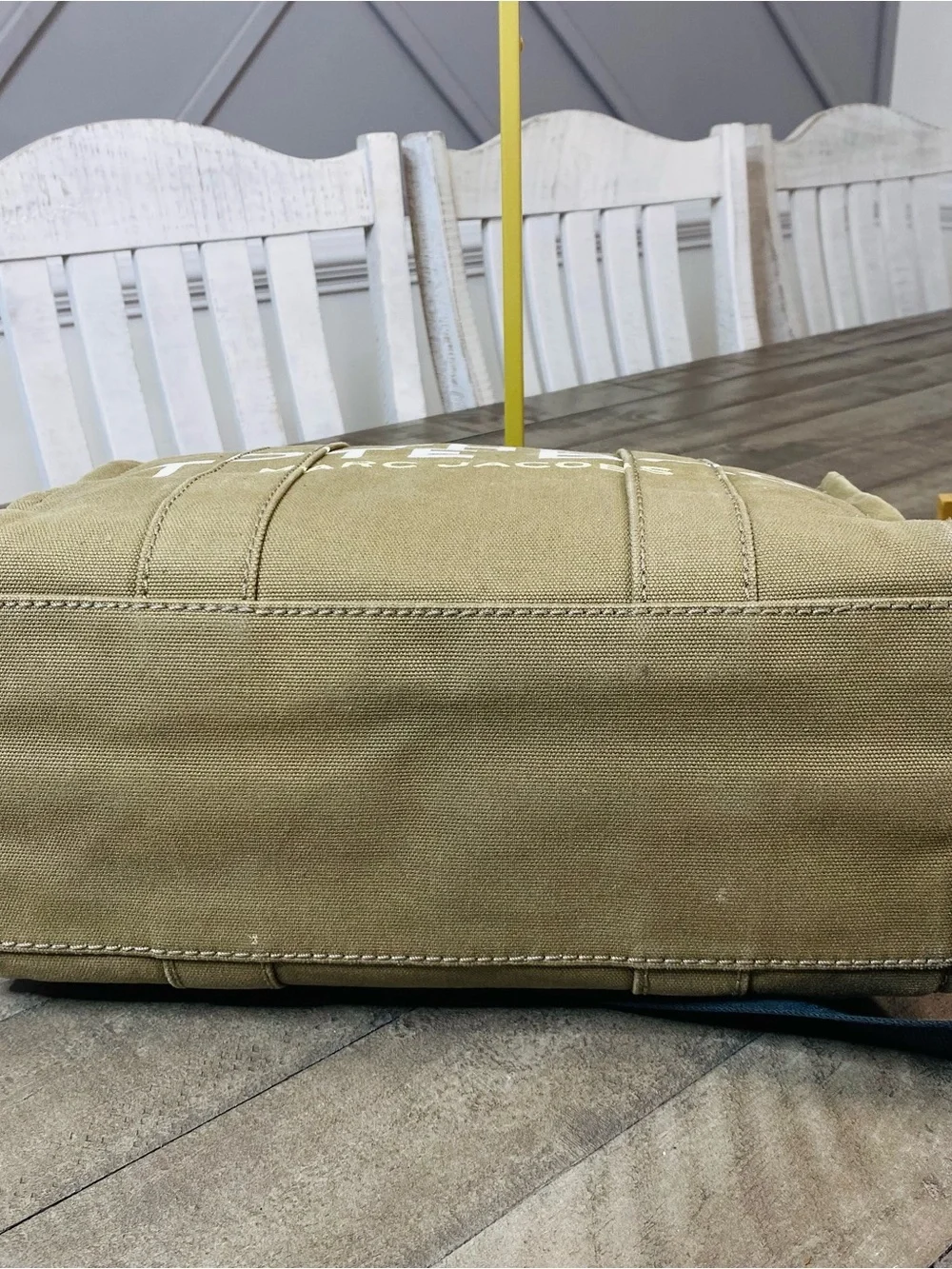 Authentic Marc Jacobs The Canvas Tote Bag Slate Green Khaki Crossbody Medium